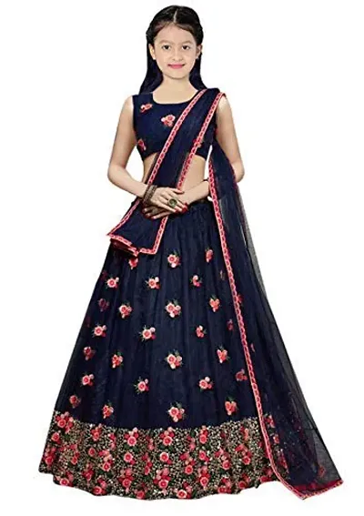 Alluring Net Embellished Lehenga Cholis For Girls