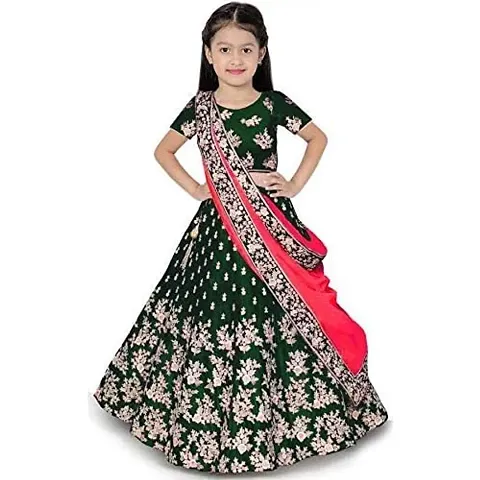 Femisha Creation Taffeta Satin Designer Girls Lehenga Choli