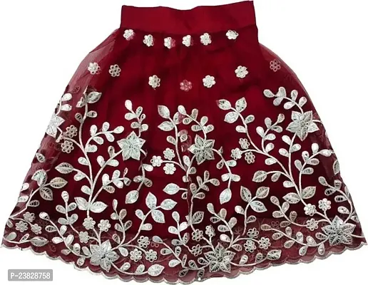 Femisha Creation Kids Baby Girl's Net Readymade Lehenga Choli (3-4 Years, Maroon)-thumb3