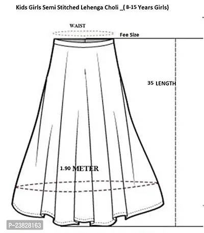 Femisha Creation Girl's Taffeta Satin Semi stitched Lehenga Choli (FC_K_Alexa002_Yellow_13-14 Years)-thumb5