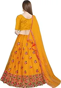 Femisha Creation Girl's Taffeta Satin Semi stitched Lehenga Choli (FC_K_Alexa002_Yellow_13-14 Years)-thumb1