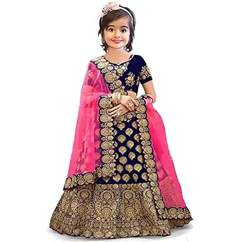 Femisha Creation Girls Taffeta Satin Designer Lehenga Choli