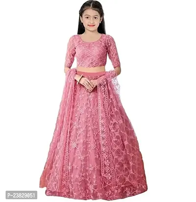 Femisha Creation Girls Net Heavy Work Wedding Semi Stitched Lehenga Choli With Dupatta Set