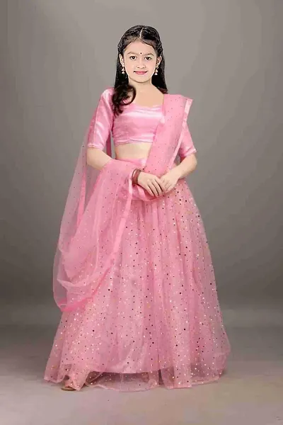 Girls Stylish Soft Net Latest Embroidered Lehenga Choli