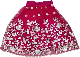 Femisha Creation Kids Baby Girl's Net Readymade Lehenga Choli (6-7 Years, Pink)-thumb2