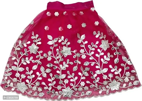 Femisha Creation Kids Baby Girl's Net Readymade Lehenga Choli (6-7 Years, Pink)-thumb3