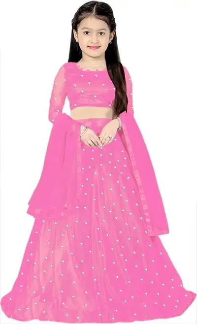 Ethnicwear Net Semi Stitched Lehenga Choli for Girls