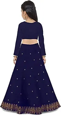 Femisha Creation Girls Lehenga Choli (10-11 Years, Navy Blue)-thumb1