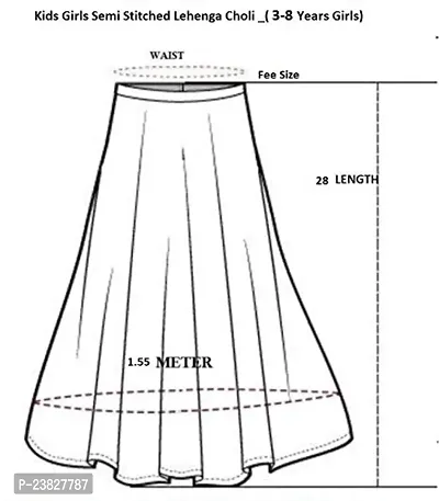 Femisha Creation Taffeta Satin Girls Lehenga Choli (11-12 Years, Red)-thumb3