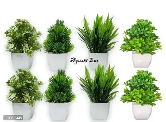 Classic Pot with Artificial Plant Pack Of 8-thumb0