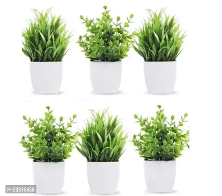 Classic Pot with Artificial Plant Pack Of 6