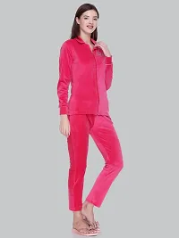 Cushybee Women  Pink/Zipper Night Suit-thumb1