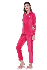 Cushybee Women  Pink/Zipper Night Suit-thumb4