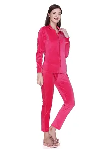 Cushybee Women  Pink/Zipper Night Suit-thumb3