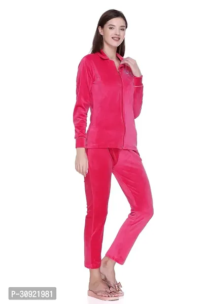 Cushybee Women  Pink/Zipper Night Suit-thumb4