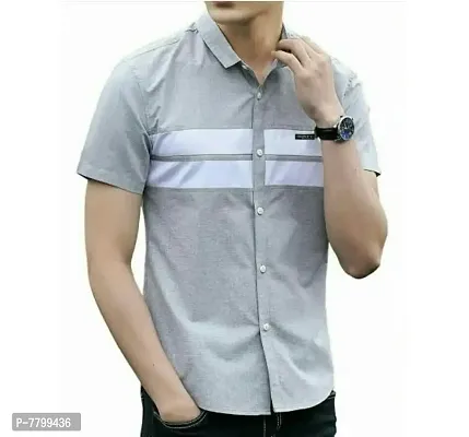 Grey 4P HALF SLEEVE MEN SHIRT-thumb0