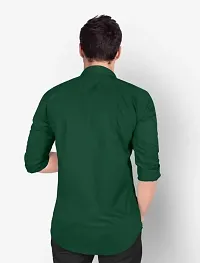 Olive Green 2 P Full Sleeve Men Shirt-thumb2