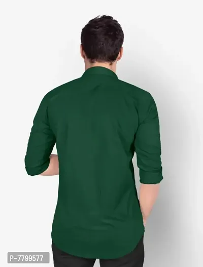 Olive Green 2 P Full Sleeve Men Shirt-thumb3