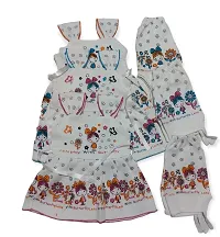Baby Girl Flower Printed Festive/Party Knee Length Off-Shoulder Cap sleeve Top and Skirt Set-thumb2