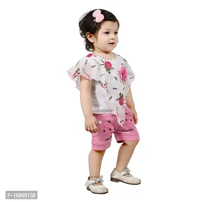 Teen Hug Baby Girls Party Festive Top  Shorts sets cotton blend top and denim shorts (Size 6 Months up to 2Years)-thumb2