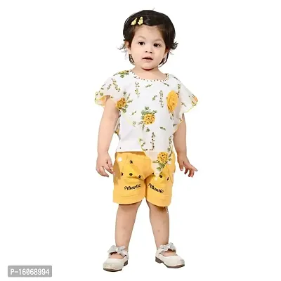 Teen Hug Baby Girls Party Festive Top  Shorts sets cotton blend top and denim shorts (Size 6 Months up to 2Years)-thumb0