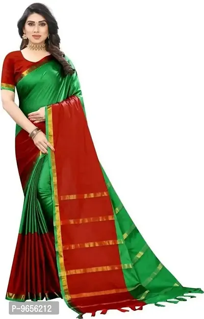 Stylish Cotton Silk Maroon Self Pattern Saree with Blouse piece-thumb0