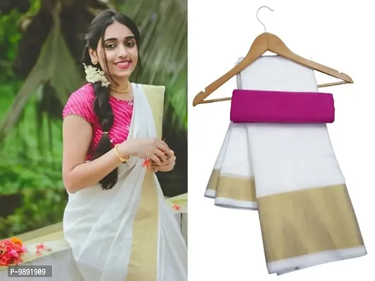 Beautiful Cotton Saree with Blouse piece-thumb0