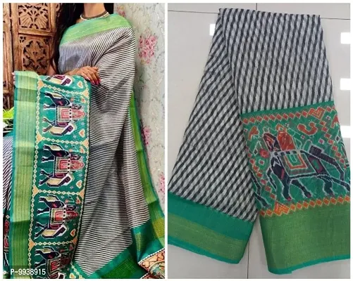 New Trendy Cotton Printed Saree with Blouse piece-thumb0