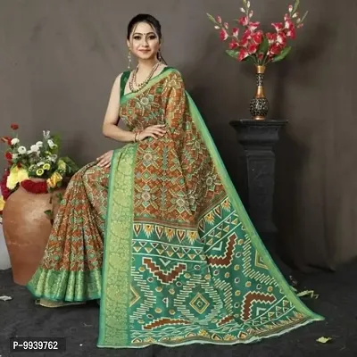 Trendy Cotton Printed Saree with Blouse piece