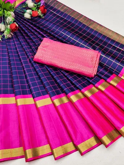 Hot Selling Cotton Silk Saree with Blouse piece 