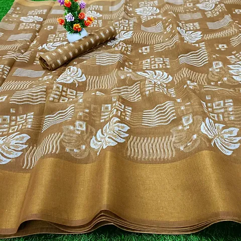 Elegant Linen Saree with Blouse piece 