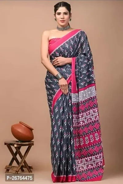 Aakarsha Alluring Cotton Silk Saree with Blouse piece For Women-thumb0