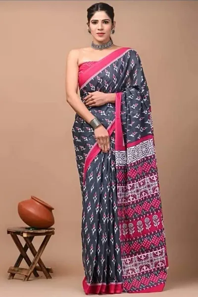 New In Cotton Saree with Blouse piece 