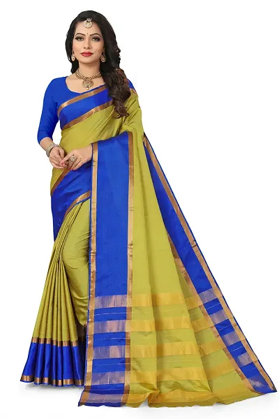 Best Selling Silk Cotton Saree with Blouse piece 