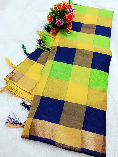 Silk Cotton Woven Design Sarees with Blouse Piece