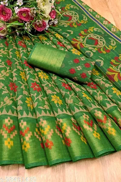 Pure Cotton Printed Sarees With Blouse Piece