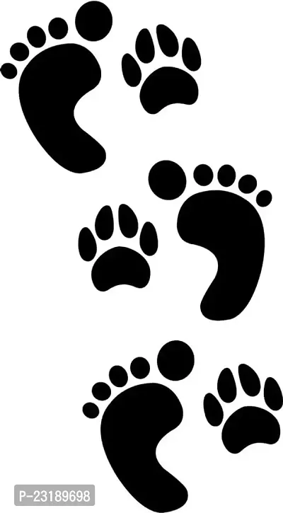 Foot Print Sticker for Cars and Bikes Vinyl Signs Black 5 inch Pack of 1-thumb0