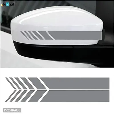 Car Rearview Mirror Strip Sticker Vinyl Racing Decal Emblem Silver for Maruti Suzuki Etc