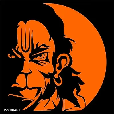 Idesigns Orange Center Hanuman Face For Car Scooters