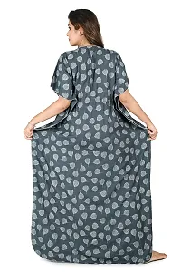 Goodpoint Rayon Kaftan Nighty (Free Size, Grey 2)-thumb3