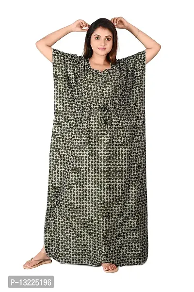 Goodpoint Stylish Women Kaftan Nighty (Free Size, Bottle Green)-thumb0