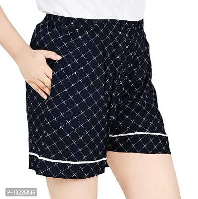 Goodpoint Stylish Women Rayon Blue Colour Shorts-thumb3