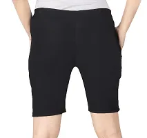 Black Colour Lycra Short Zip Pocket Women Shorts-thumb1