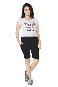 Black Colour Lycra Short Zip Pocket Women Shorts-thumb2