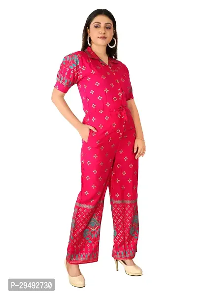 Stylish Pink Rayon Jumpsuits For Women-thumb2