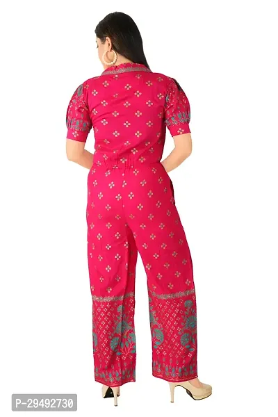 Stylish Pink Rayon Jumpsuits For Women-thumb3