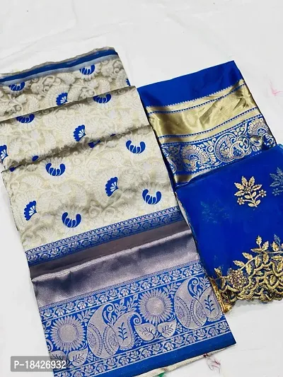 Stylish Multicoloured Banarasi Silk Un-stitched Lehenga Choli Set For Women-thumb2