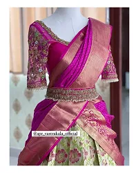 Stylish Multicoloured Banarasi Silk Un-stitched Lehenga Choli Set For Women-thumb2