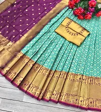 Stylish Multicoloured Banarasi Silk Un-stitched Lehenga Choli Set For Women-thumb2