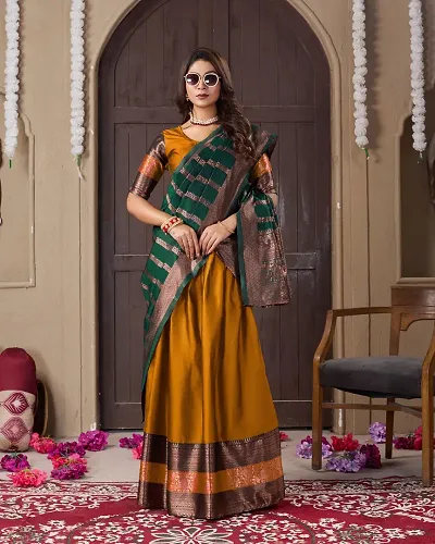 Stylish Art Silk Jacquard Lehenga Choli Set For Women